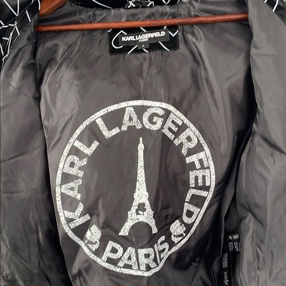 Karl Lagerfeld logo Black and White Puffer Jacket with omen size M - Picture 5 of 10
